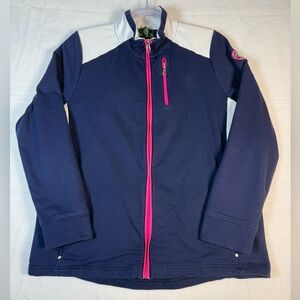 Lauren Ralph Lauren Activewear Blue, White and Pink Zip-up Jacket Size 1X